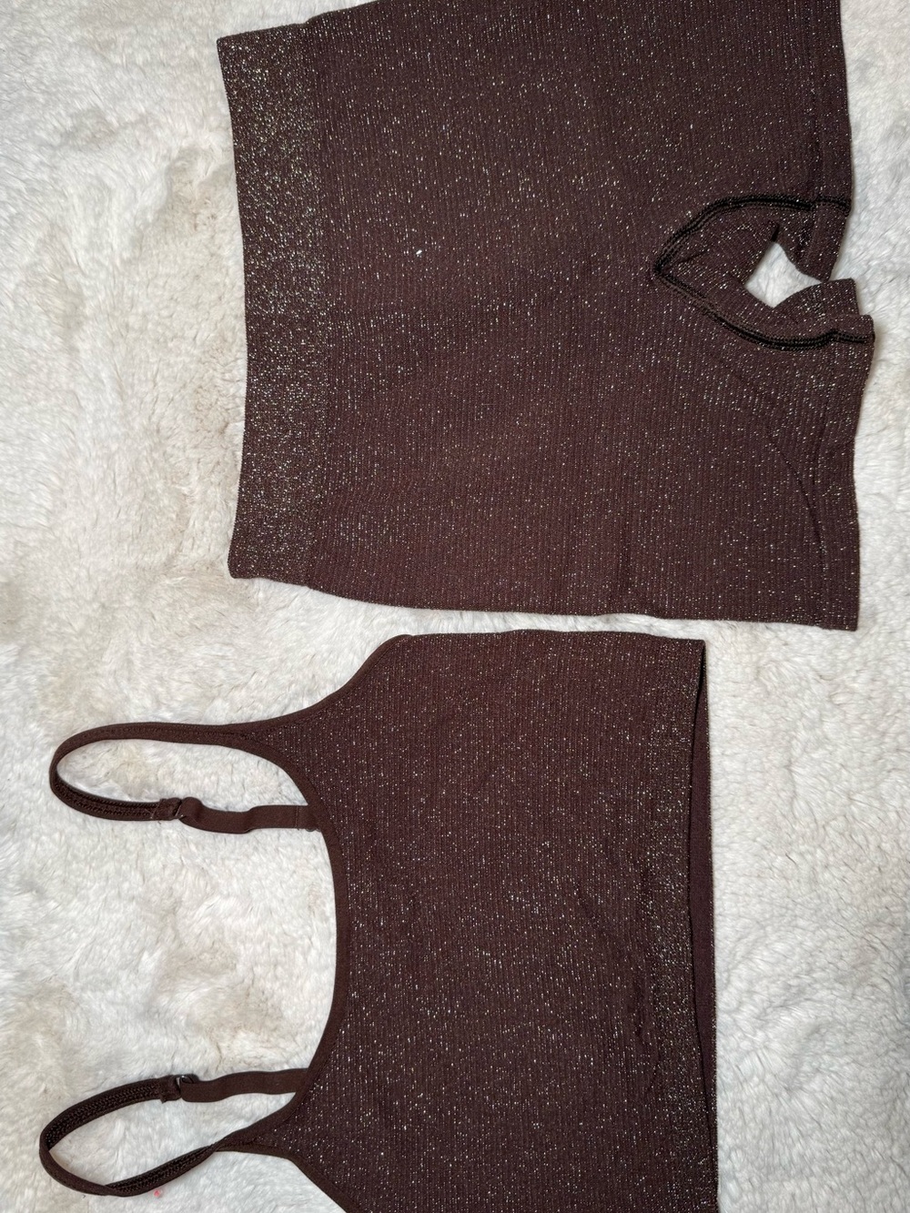 Aerie Sparkle Brown Matching Workout Set  - Women